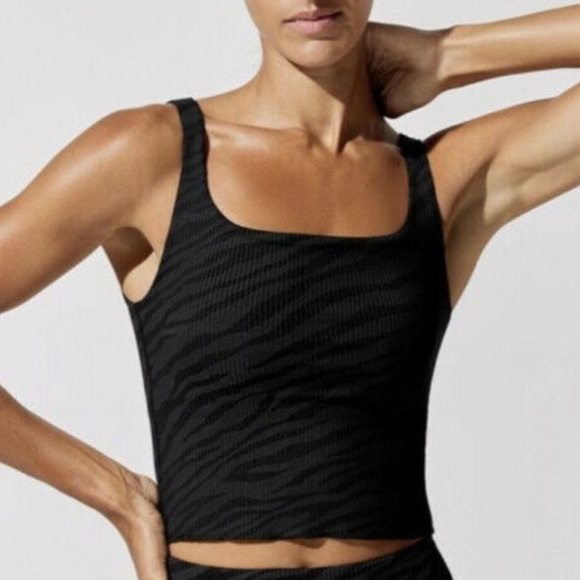 Carbon38 Zebra Stripe Print Crop Top Size Medium - Picture 1 of 9